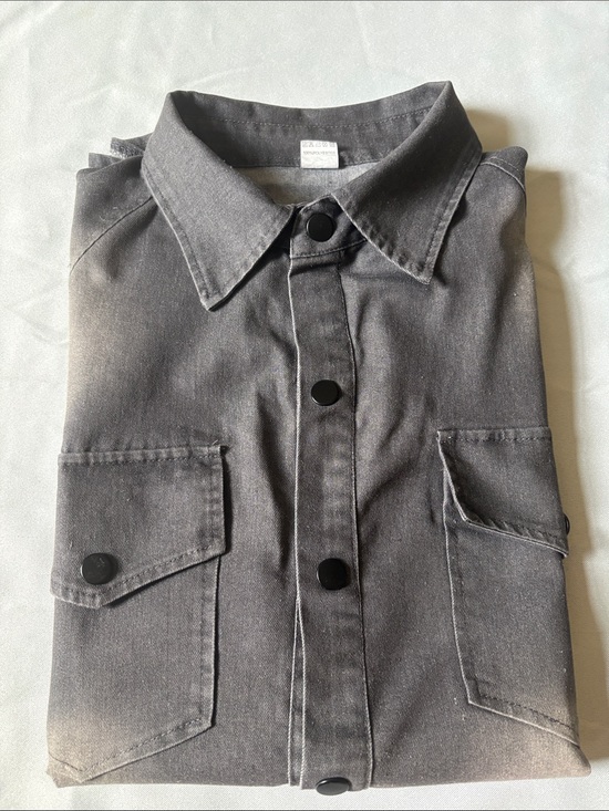 Other - Washed Black Denim Button-Up Shirt NWOT